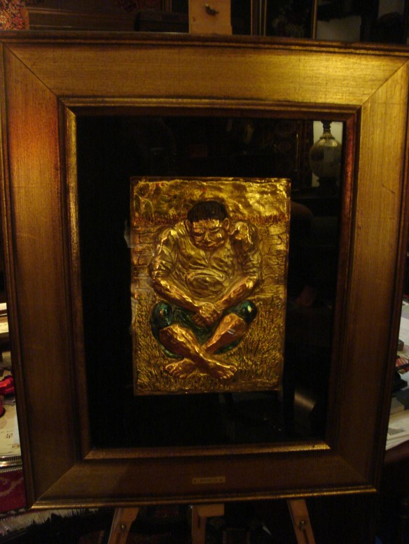 Bassorilievo Meriggio in oro e argento di G. Migneco